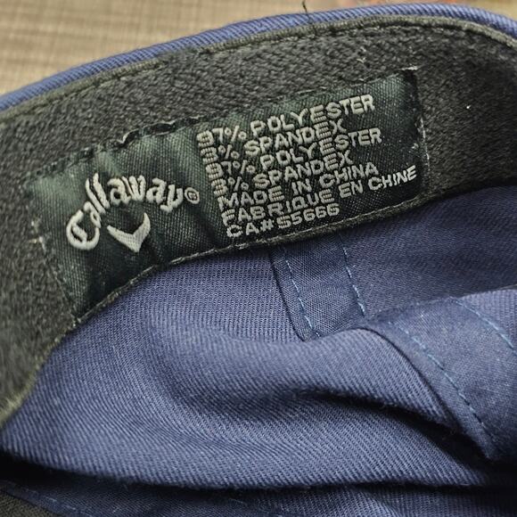 Calloway A-Flex Golf Hat Mens S/M Navy Blue Fitted Logo Low Profile Unstructured - Picture 7 of 8